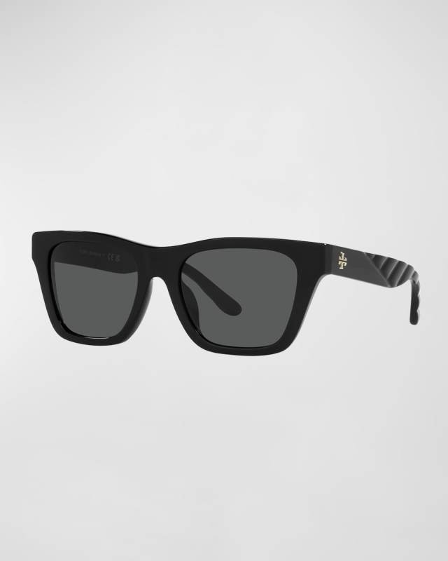 Textured Square Acetate Sunglasses